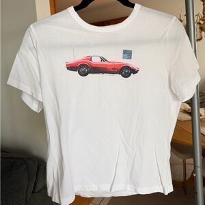 Abercrombie & Fitch White T-Shirt with Red Convertible Graphic